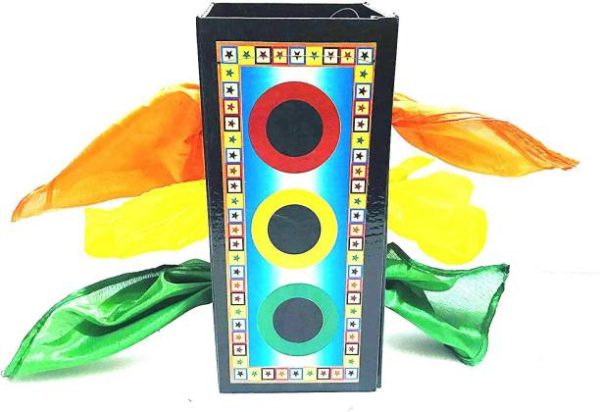 CANDLE THROUGH SILKS BOX MAGIC