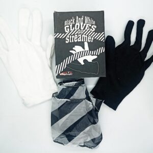 GLOVES TO STREAMER MAGIC TRICK (BLACK & WHITE)
