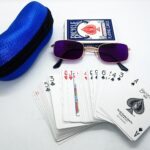 INFRARED CARD SUNGLASS WITH BLUE BICYCLEE CARD MAGIC TRICK / MARK CARD SUNGLASS LENS WITH CARD / SPY CHEATING CARD GOGGLES WITH CARD - Image 2
