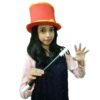 RED MAGICIAN HAT & RISING MAGIC WAND SET / MAGIC HAT WITH JUMPING MAGIC WAND SET / FANCY PARTY MAGICIAN RED HAT & STICK - Image 2