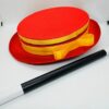 RED MAGICIAN HAT & RISING MAGIC WAND SET / MAGIC HAT WITH JUMPING MAGIC WAND SET / FANCY PARTY MAGICIAN RED HAT & STICK - Image 4