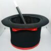 FOLDING RED BLACK MAGIC HAT WITH RISING MAGIC WAND SET / JUMPING MAGIC WAND WITH HAT / MAGICIAN HAT WITH STICK SET - Image 7