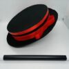 FOLDING RED BLACK MAGIC HAT WITH RISING MAGIC WAND SET / JUMPING MAGIC WAND WITH HAT / MAGICIAN HAT WITH STICK SET - Image 5
