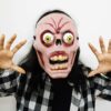 GHOST MASK WITH SPRING MOVEABLE EYES / HALLOWEEN PARTY GHOST MASK - Image 2