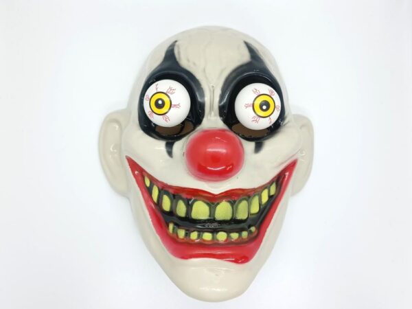WHITE GHOST MASK WITH SPRING MOVEABLE EYES / HALLOWEEN PARTY GHOST MASK